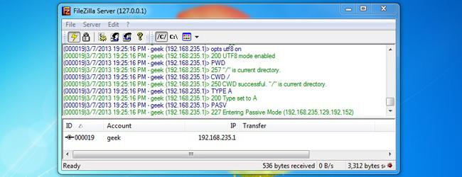 як користуватися filezilla server interface