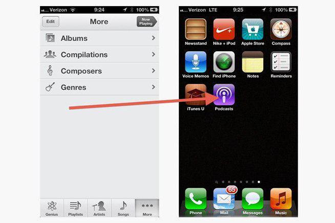що таке подкасти на iphone 5